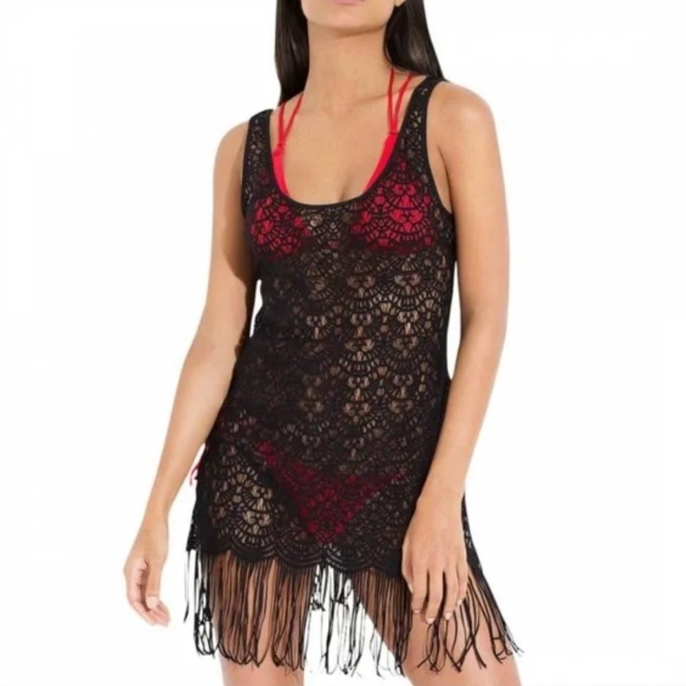 L'agent by Agent Provocateur NWT Karrie Black Lace Swim Coverup size Medium